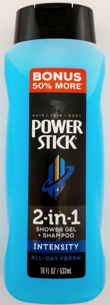 POWER STICK 2-in-1 Shower Gel + Shampoo 'Intensity' All-Day Fresh 532 ml